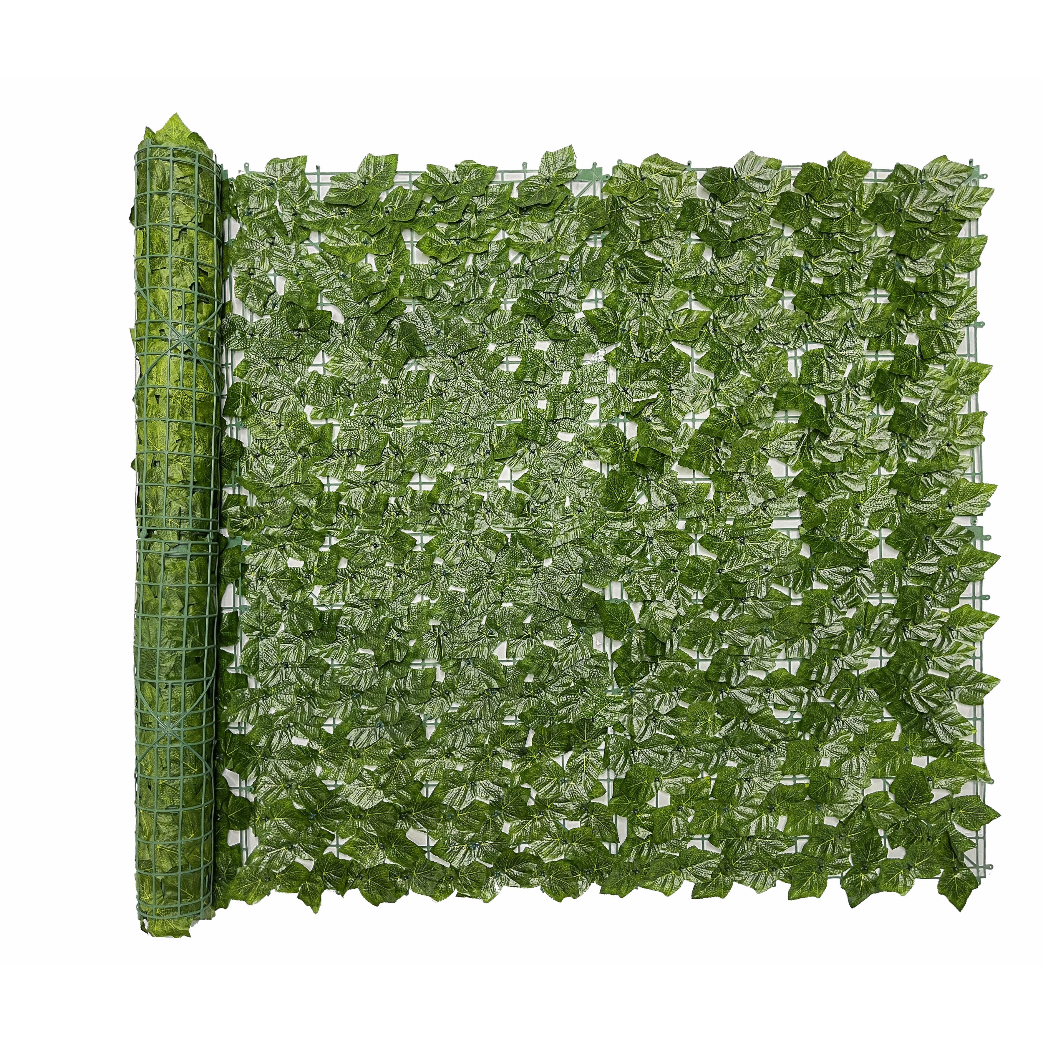 Linwoo Hedge Fence Green Leaf Artificial Grass Wall Roll Balcony Fence Cover Artificial Watermelon Leaves Fence