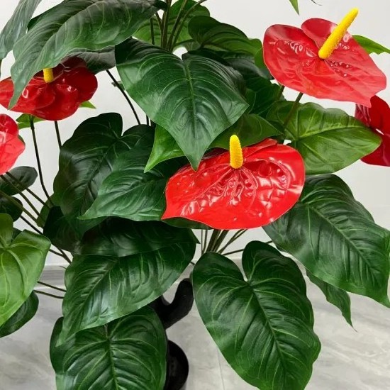 Linwoo Simulated Calla Lily Plant Potted Artificial Bonsai Tree 3 flower Anthurium Artificial Tree