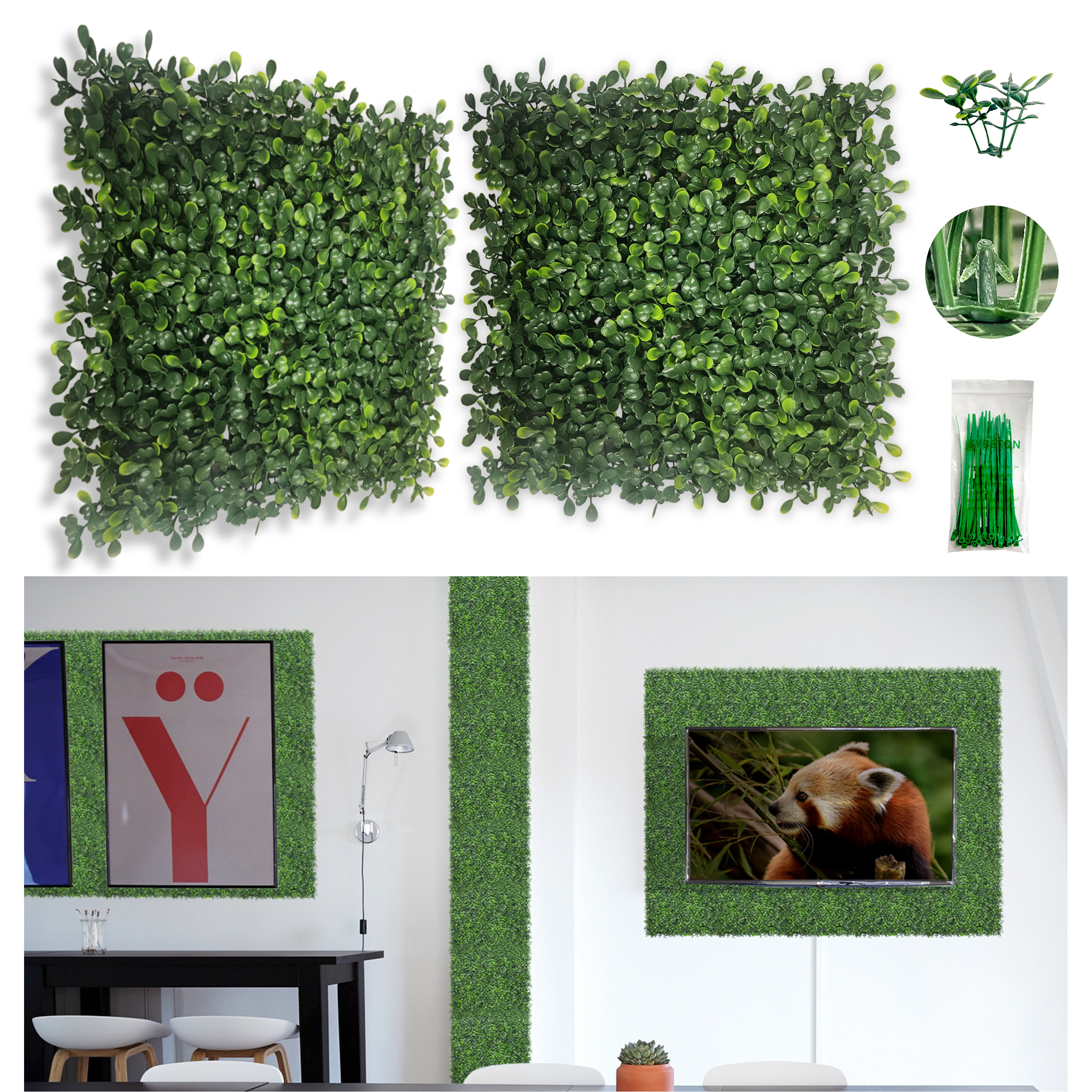 Linwoo Decor  Event Grass Wall  Artificial Plant Wall Boxwood Hedge Wall Panels For Outdoor Garden