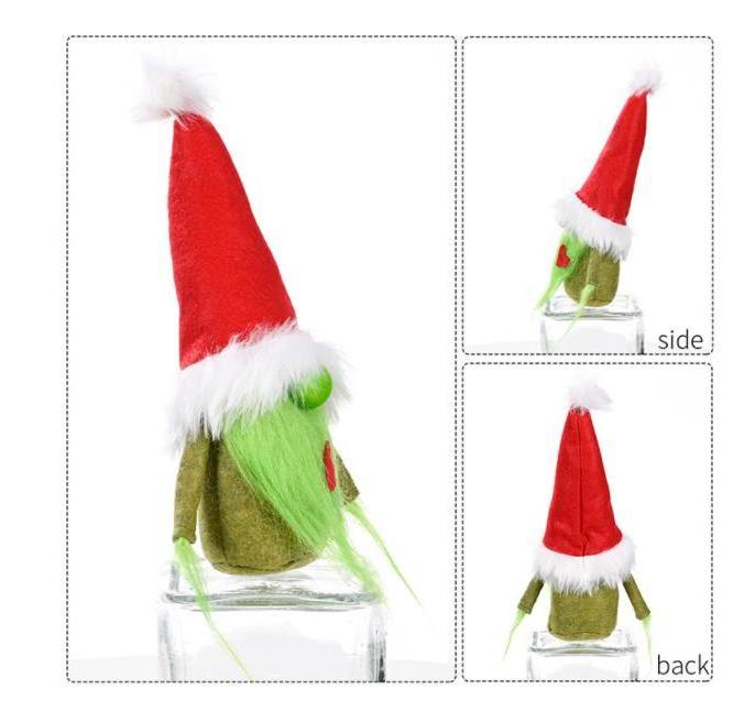 Party Favor christmas Grinch faceless dolls Gnome Decorations Green Beard Plush Elf Doll Handmade Santa Xmas Table Decor