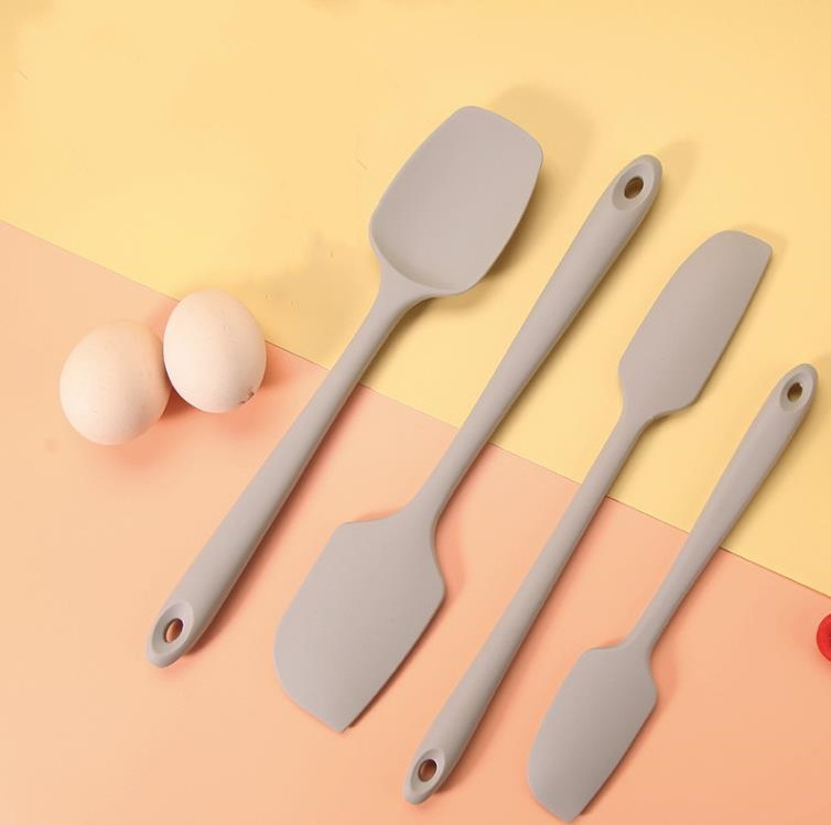 Non-Stick Heat Resistant Cake Cream Scraper Silicone Spatula set of 4 Created for Cooking Baking Mixing Kitchen Utensils Tools