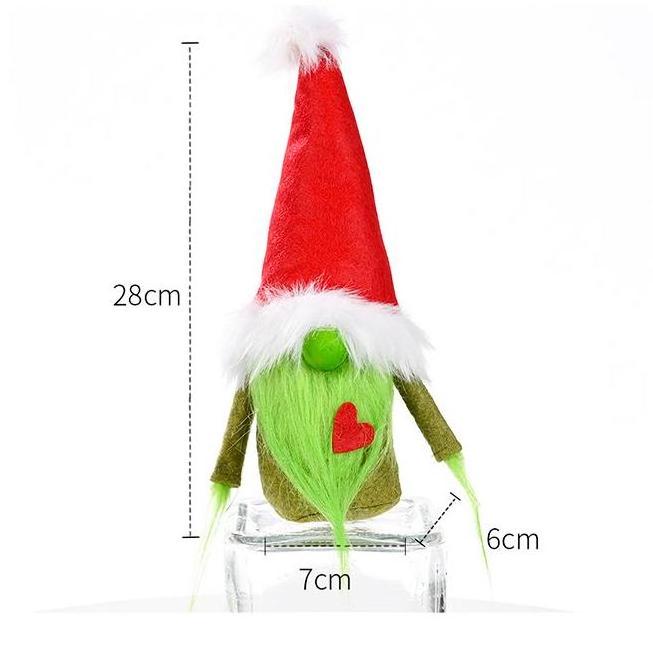 Party Favor christmas Grinch faceless dolls Gnome Decorations Green Beard Plush Elf Doll Handmade Santa Xmas Table Decor