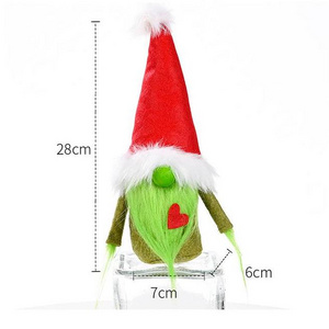 Party Favor christmas Grinch faceless dolls Gnome Decorations Green Beard Plush Elf Doll Handmade Santa Xmas Table Decor