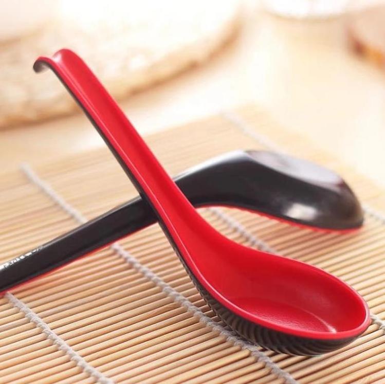 Japanese Dual Color Ramen Spoon Plastic Soup Spoon Melamine Spoon