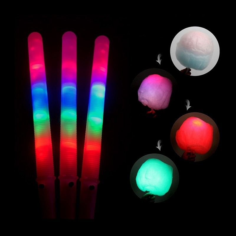 Colorful LED Light Stick Flash Glow Cotton Candy Stick Flashing Cone For Vocal Concerts Night Parties  led cotton candy stick