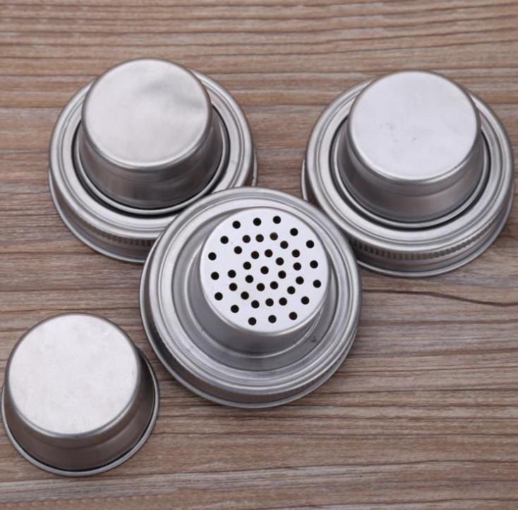 Mason Jar Shaker Lids Stainless Steel cover for Regular Mouth Mason Canning Jars Rust Proof Cocktail Shaker Dry Rub Cocktail