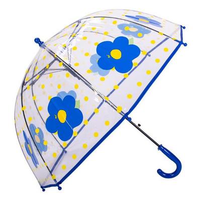 Children's Cartoon Transparent Parasol Dome Stick Umbrella Kids Cute Flower Bubble Clear Flower Rain Umbrellas