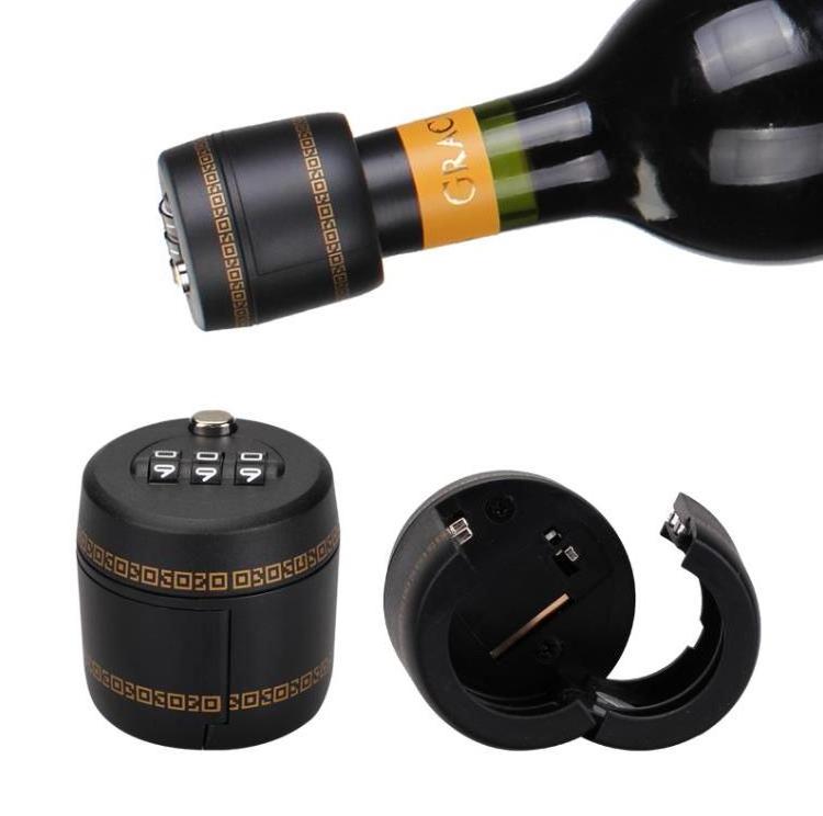 Plastic Password Lock Combination Lock Wine Stopper Vacuum Plug Device Preservation Proof Liquor Wine Stoppers For Hardware