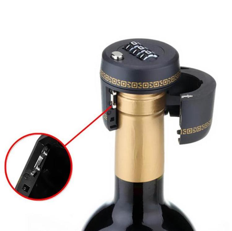 Plastic Password Lock Combination Lock Wine Stopper Vacuum Plug Device Preservation Proof Liquor Wine Stoppers For Hardware