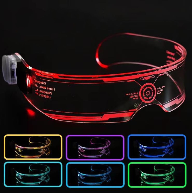 El Wire Neon Party Luminous Christmas Halloween Decoration Costume Bar Party Supplies Decoration Led Light Up Glasses DJ