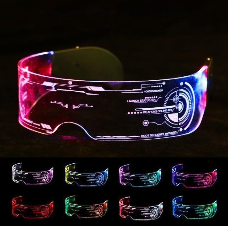 El Wire Neon Party Luminous Christmas Halloween Decoration Costume Bar Party Supplies Decoration Led Light Up Glasses DJ