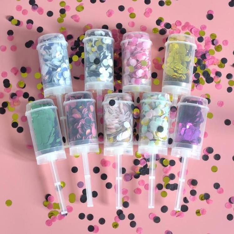 Baby Shower Decoration Party Confetti Popper Wedding Favors Mini Party Poppers Handheld Push Pops Confetti Cannon