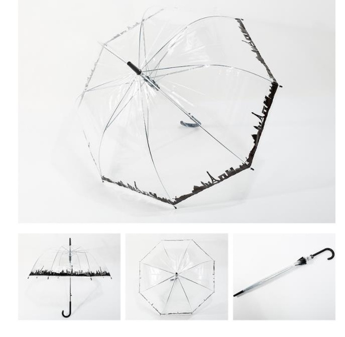 Transparent Umbrella For Wedding Semi Automatic Long Handle Love Couple Custom Logo Gifts Clear Umbrellas