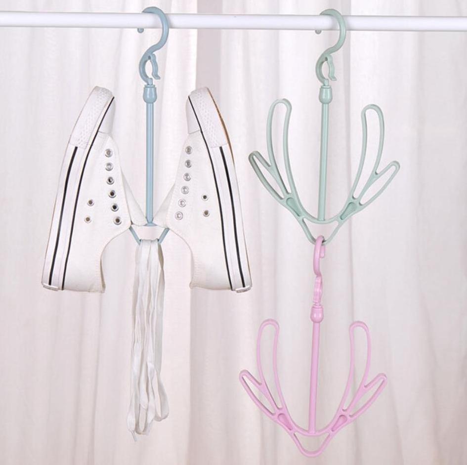 Plastic Shoes Dryer Hanger Multifunctional Drying Shoe Rack With Hangers creative double hook outdoor windproof hook storage