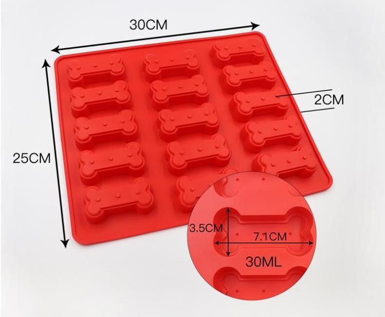 Food Grade Silicone Dog Treat Biscuits Chocolate Molds Puppy Dog Paw Bone Mold