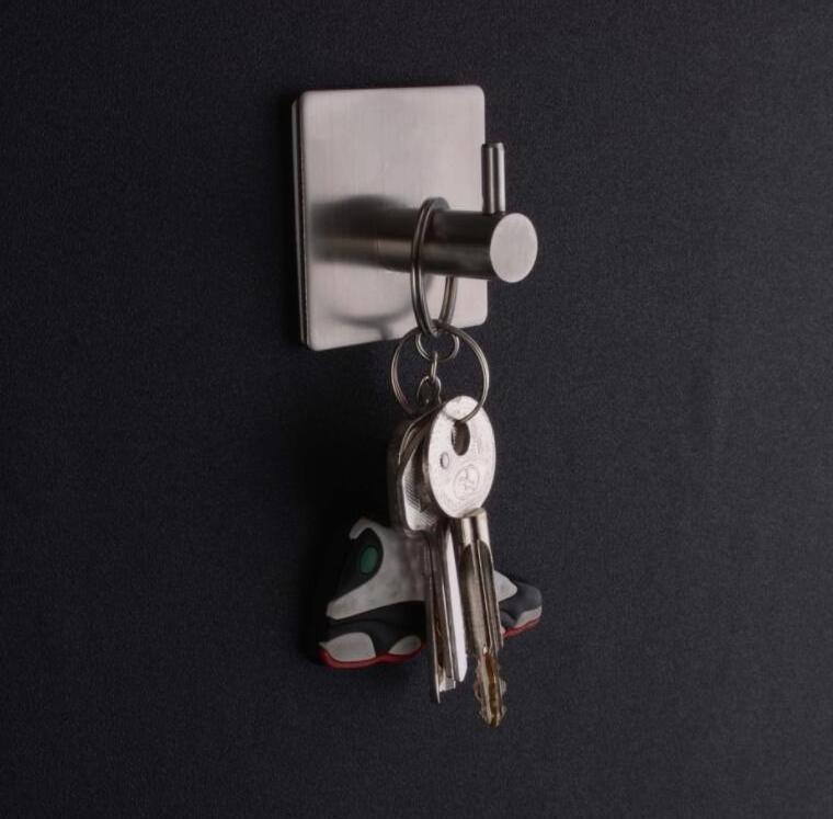 Hot Selling Self Adhesive Home Kitchen Aluminum Wall Door Hook Key Holder Rack Towel Hanger Bathroom Rack Hooks