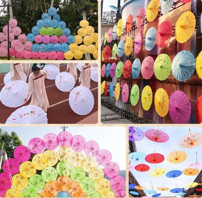 Plain White Chinese Wedding Paper Umbrella Paper Parasols