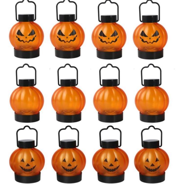 6pcs Plastic Halloween Pumpkin Light Lamp LED Candle Lights Ornaments Party Props Halloween Decorations