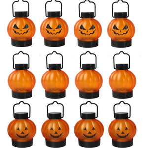 6pcs Plastic Halloween Pumpkin Light Lamp LED Candle Lights Ornaments Party Props Halloween Decorations