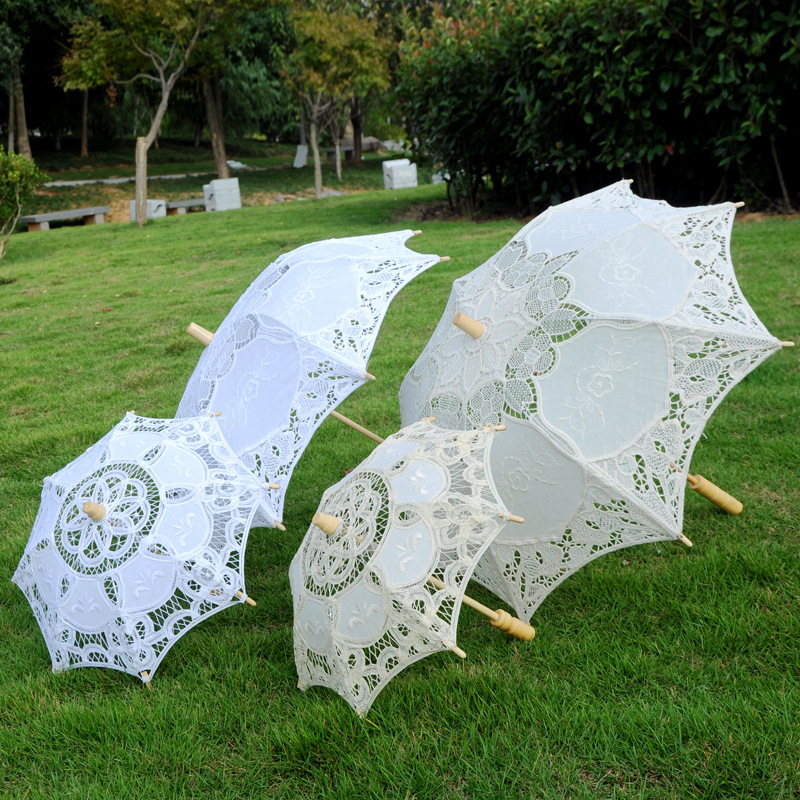 Wedding Decoration Small Lace Umbrella Mini Kids Props Craft Umbrella White Parasol Bride Umbrellas