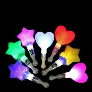 Five-pointed Star Heart Shape LED Stick Glow in the Dark Wedding Decoration Flashing Light Sticks Wand Concert Party Supplies