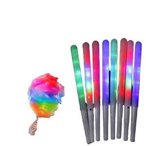 Led Cotton Candy Cones Colorful Glowing Marshmallow Stick Party Favors Supply Luminous Flashing Light Up Glow Sticks