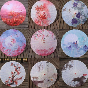 Art Classical Dance Parasol for Wedding Photography Costumes Ceiling Decoration Handmade Chinese Oiled Paper Silk Umbrella