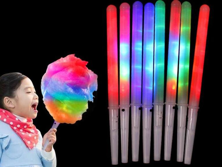 Wholesale plastic  Cotton Candy led light stick  Colorful Glowing Luminous Marshmallow Cone Stick Party Favors Christmas Supply