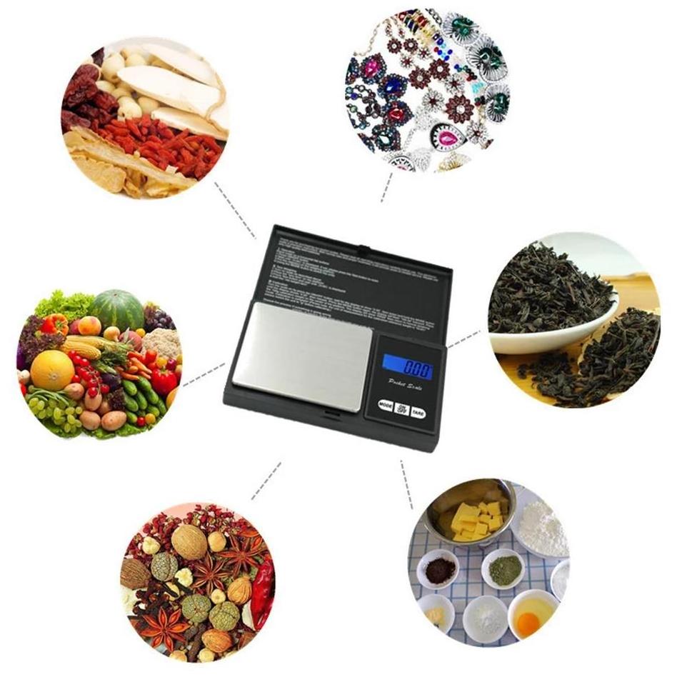 100g 200g 500g 0.01g Stainless steel Gold scale measurement Mini digital  jewelry weighing pocket scale electronic scale