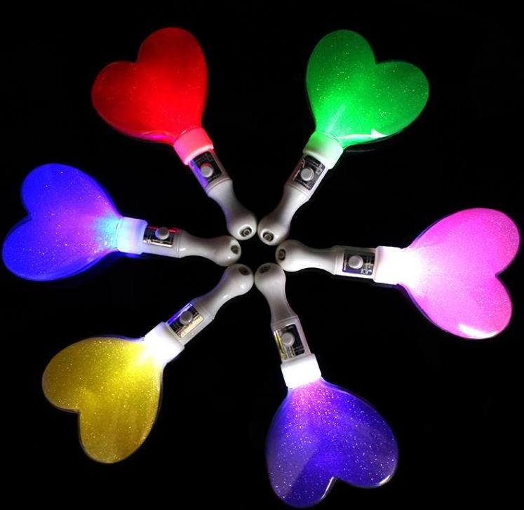 Five-pointed Star Heart Shape LED Stick Glow in the Dark Wedding Decoration Flashing Light Sticks Wand Concert Party Supplies