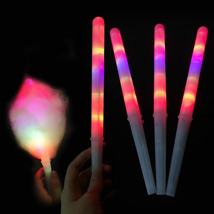 Led Cotton Candy Cones Colorful Glowing Marshmallow Stick Party Favors Supply Luminous Flashing Light Up Glow Sticks