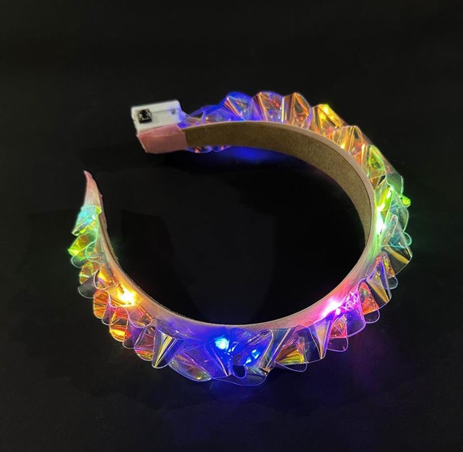 LED Light Up Headband Flash Glowing Hair Band Laser Hair Hoop Tiara Luminous Headbands Nightclub Party Festival Costume