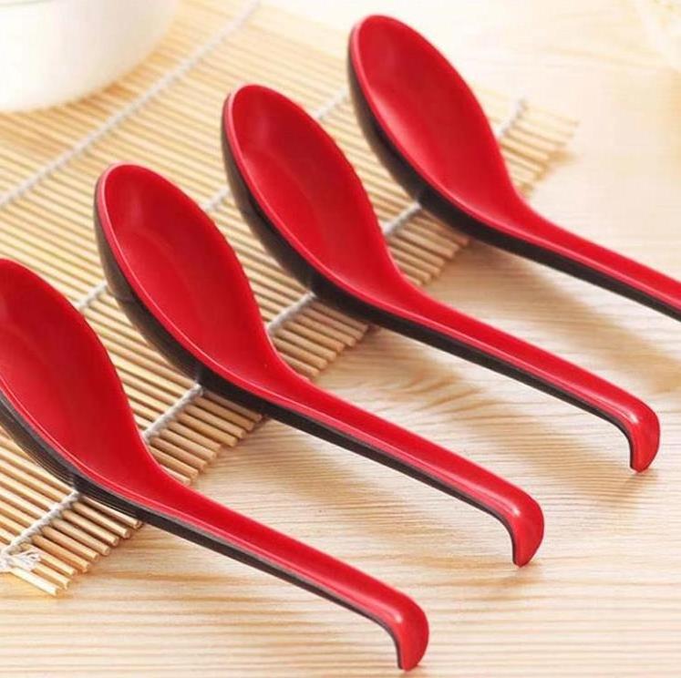 Japanese Dual Color Ramen Spoon Plastic Soup Spoon Melamine Spoon