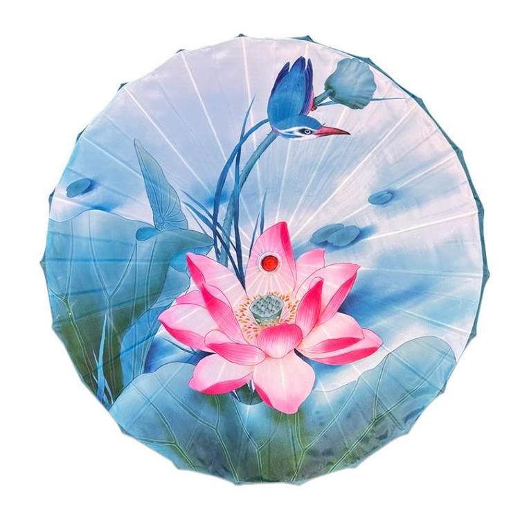 Customization Chinese DIY Craft Paper Umbrellas Ceiling Decoration Handmade Dance Props Bamboo Handle Silk Umbrella