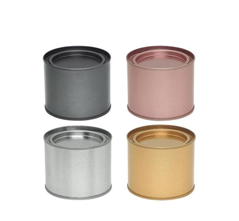 Tea Can Tins Pot Jar Cosmetics Containers Tea Can Tinplate Round Candle Portable Seal Metal Home Packaging Eco-friendly 4 Color