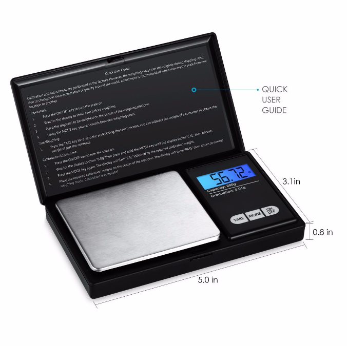 100g 200g 500g 0.01g Stainless steel Gold scale measurement Mini digital  jewelry weighing pocket scale electronic scale