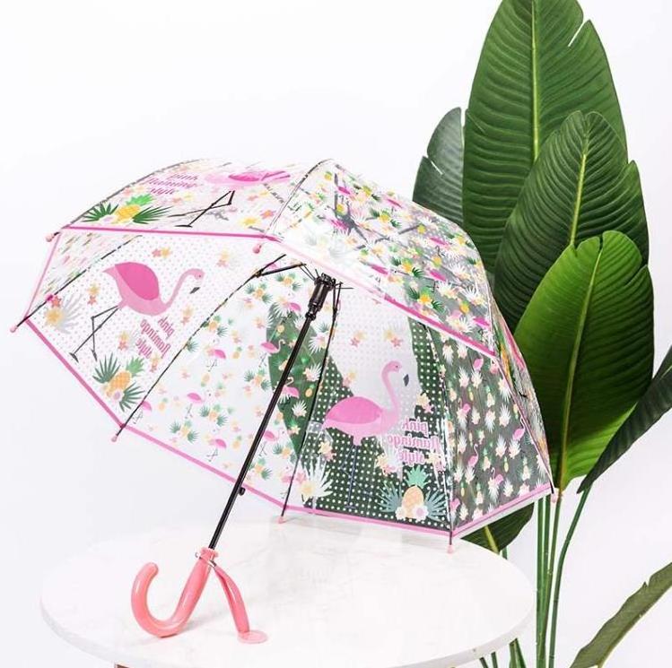 unicorn and flamingo full print kid clear umbrella for school boys and girls nice new designs children transparent umbrellas