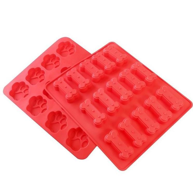 Food Grade Silicone Dog Treat Biscuits Chocolate Molds Puppy Dog Paw Bone Mold