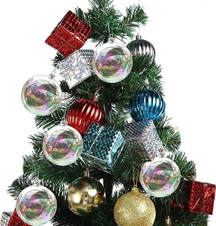 6/8cm Glass Hanging Ball Christmas Decorations Tree Drop Ornaments Iridescent Ball Baubles Sphere Home Mall Pendant Decoration