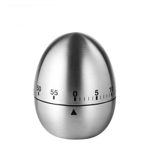 Creative Metal Egg Shape Kitchen Clock Mechanical Rotating Alarm Cute Timer 60 Minutes Cooking Calculagraph Timers Tools