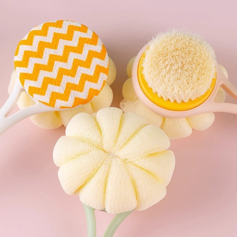 Double Side Back Scrubber Long Handle Skin Friendly Exfoliating Back Cleaning Brush For Shower