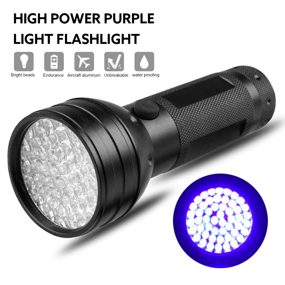 Detector for Dog Urine Pet Stains and Bed Bug 51 LED Ultraviolet Blacklight 395nm UV Flashlight