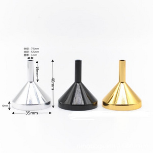 Wholesale Stainless Steel Mini Small Funnels Black Silver Golden Aluminum Metal Alloy Funnel Kitchen Gadgets Accessories