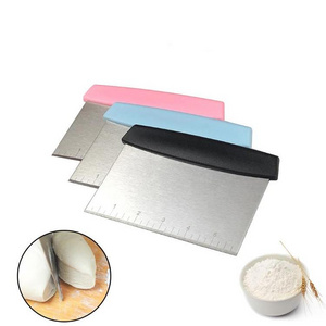 6.5" Stainless Steel Kitchen Baking Tool Dough Cutter Cake Pizza Pastry Scraper Chopper With Measuring Kitchen gadgets