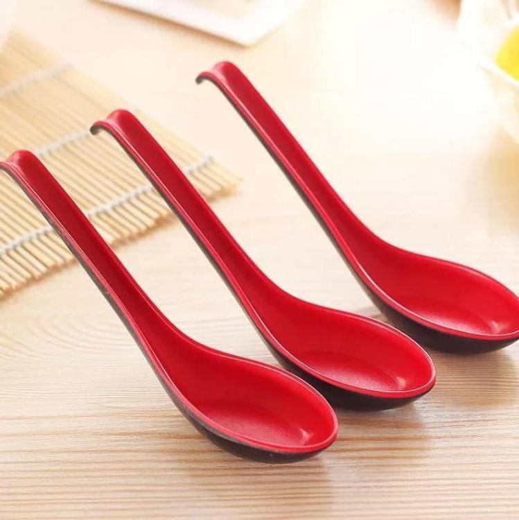 Japanese Dual Color Ramen Spoon Plastic Soup Spoon Melamine Spoon