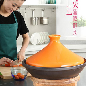 Wholesale Cast Iron Ceramic Large Cooking Pot tagine Moroccan Pot With Colorful Lids