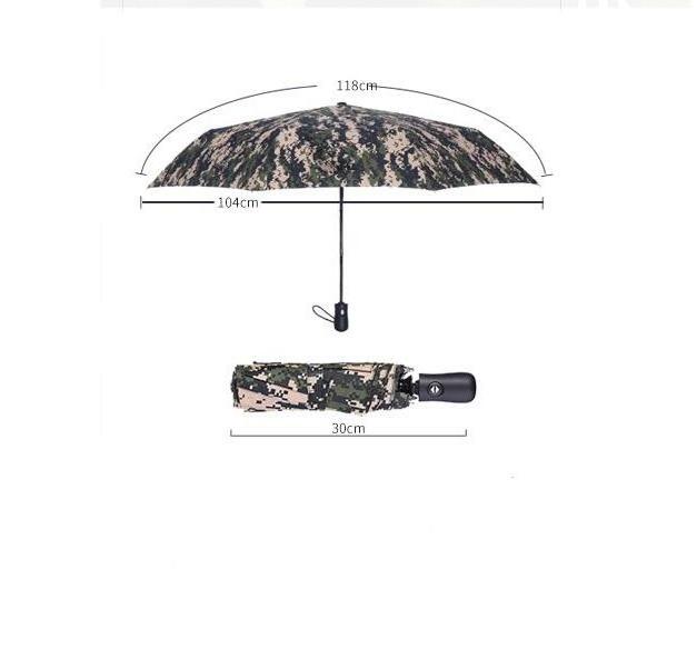 Advertising Gift Fully Automatic Three Folding Outdoor Sunscreen Umbrella 8K Camouflage Print Foldable Umbrellas