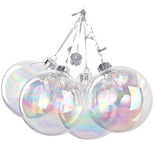 6/8cm Glass Hanging Ball Christmas Decorations Tree Drop Ornaments Iridescent Ball Baubles Sphere Home Mall Pendant Decoration