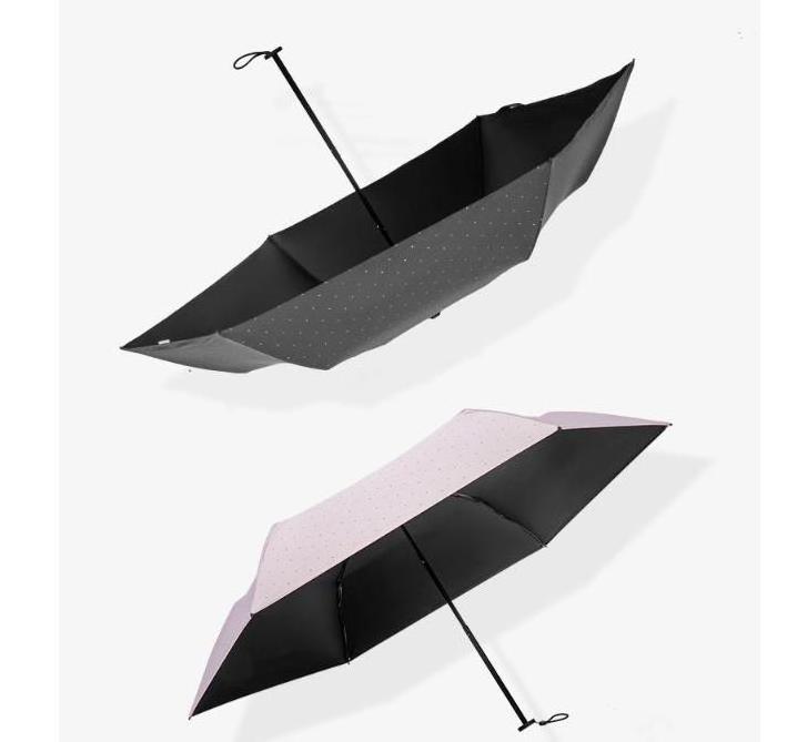 Customized Logo Super Light Carbon Fiber Frame Sunshade Vinyl UV Umbrella Outdoor Manual Three Folding Umbrellas