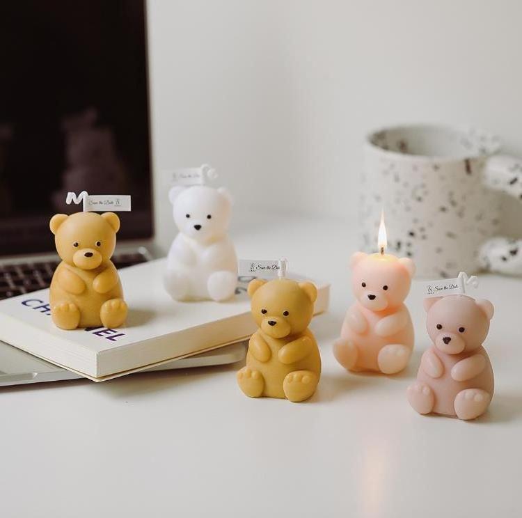 Handmade cartoon teddy bear candle wholesale cute animal scented candles Baby Shower Party Birthday Home Decoration Gifts